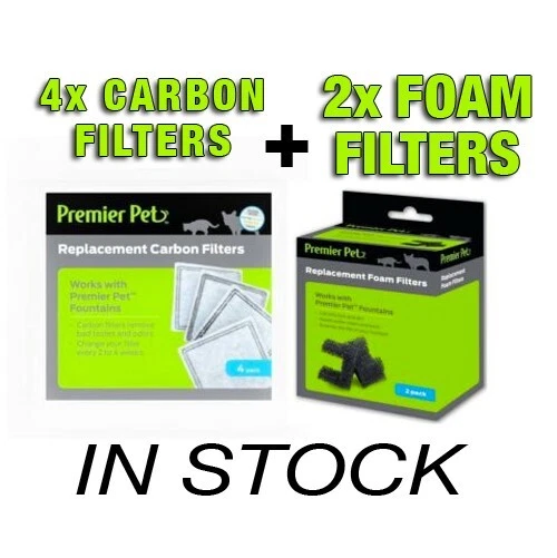 Replacement Foam & Carbon Filters for the PremierPet Cat/Dog/Pk Same Day Shipped