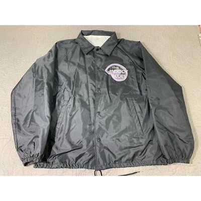 Chaqueta De Colección Moody Blues Satén Bomber Botón A Presión Negra Años 70 Rock Clásico Foto 1 de 4