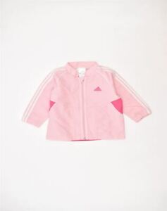 ADIDAS Baby Girls Tracksuit Top 18-24 Months Pink Polyester VW85