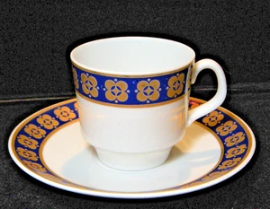 1960's Era Schumann Arzberg Bavaria Cobalt & Gold Demitasse Cup & Saucer Sets - Picture 1 of 13