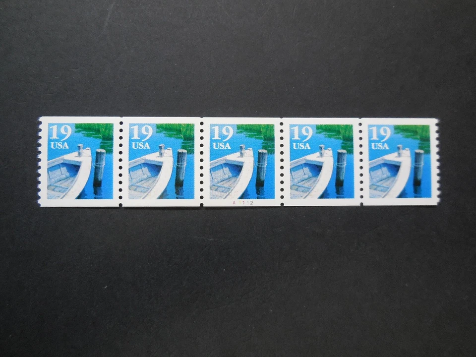 #2529 19c Fishing Boat PNC5 Coil Strip Plate #A1112 MNH OG VF - Image 1 of 1
