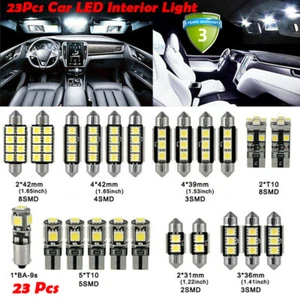 23Pcs LED Auto Innenbeleuchtung Kuppel Karte Kofferraumlampe Glühbirnen Kit - Picture 1 of 12