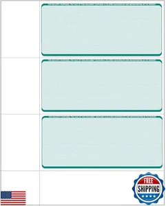 Computer Scheckpapier - leere persönliche Brieftasche Schecks 3 auf einer Seite - kompatibel - Bild 1 von 5