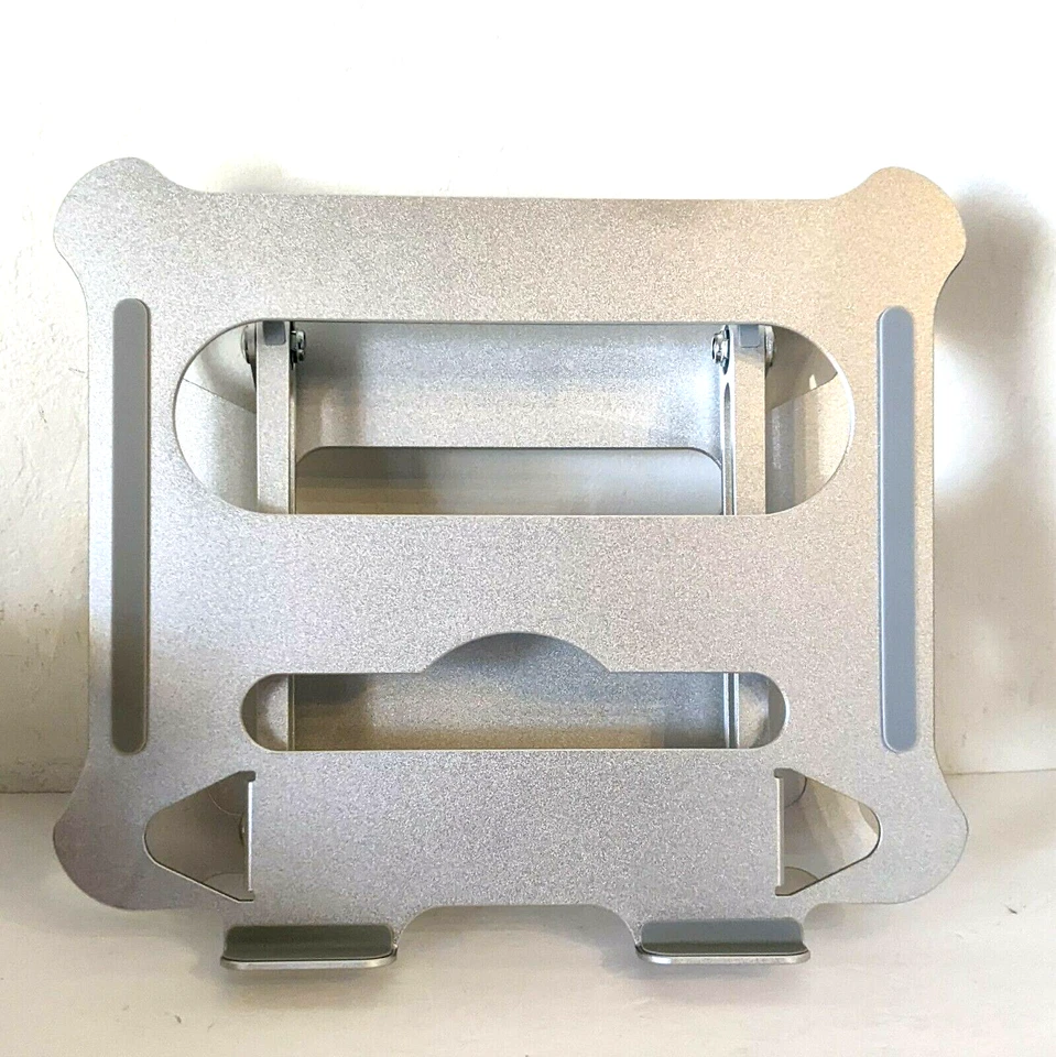 Soporte para portátil aluminio multiángulo ajustable elevador ventilación térmica ergonómico Foto 1 de 3