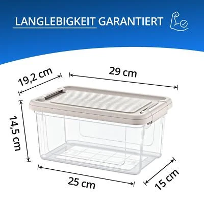 Aufbewahrungsbox mit Deckel Kunststoff Stapel Regal Lager Box Kiste Transparent - Bild 1 von 4