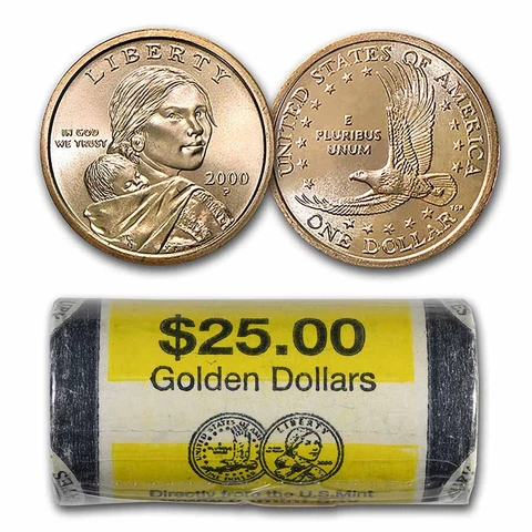 2000-P Sacagawea Dollar (25-Coin Mint Roll) BU - SKU#206442 Cover