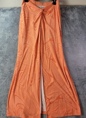 Maxi Falda SO Juniors XL Tiro Alto Naranja Estampado Abstracto Y2K Retro Ambiente de Verano Foto 1 de 4