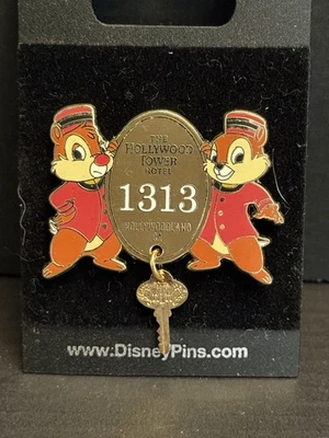 Prendedor colgante Disney Hollywood Tower Of Terror Hotel HTH Chip & Dale Bellhops Foto 1 de 3