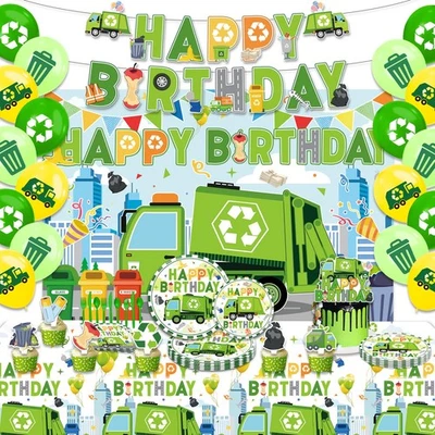 Decoraciones de cumpleaños de camión de basura, decoraciones de cumpleaños de camión de basura, T... Foto 1 de 4