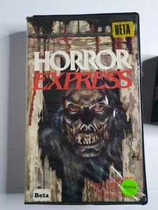HORROR EXPRESS (BETA TAPE!) PRISM CLAMSHELL CHRISTOPHER LEE PETER CUSHING TRAIN - Picture 1 of 11