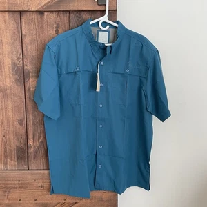 Ducks Unlimited Men's Size XL Shirt Lightweight Vented Blue Short Sleeve Flyway - Picture 1 of 13