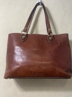 Bolso de Mano Valentina Marrón Grande de Cuero al Hombro.Hecho en Italia Foto 1 de 4