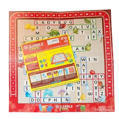 Scrabble Junior 2016 Replacement GAME BOARD & INSTRUCTIONS Only Parts Hasbro - Image 1 of 4
