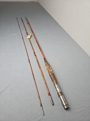 Caña de mosca vintage de bambú de 8' 5" ¡tres piezas! Foto 1 de 4