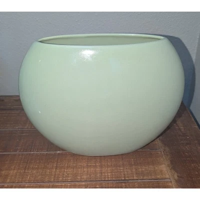 Vintage Ceramic Pottery Oval Mint Green Vase Marked Made In USA 6.75 inches tall - Image 1 of 4