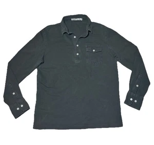 Criquet Shirt Mens Medium Gray Players Performance Long Sleeve Polo Organic - Picture 1 of 7