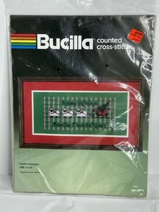 Bucilla Needlecraft Kit 14-Count Cross Stitch Sheep Christmas HAPPY HOLIDAYS - Picture 1 of 3