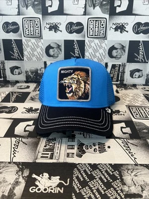 Auténtica gorra Goorin Bros The Mighty Lion azul camionero con cierre a presión (nueva con etiquetas) Foto 1 de 3