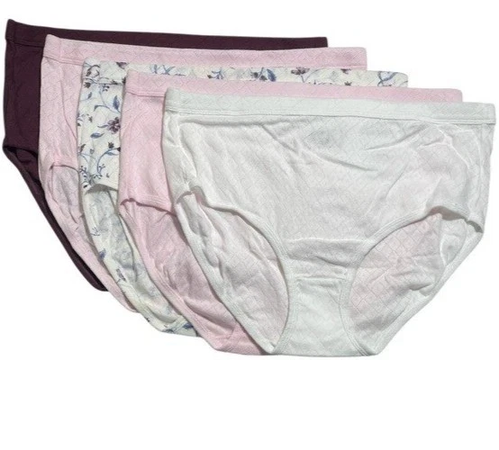 Jockey Set of 5 Elance Breathe Cotton Brief Panties Sangria 8 New - Image 1 of 1