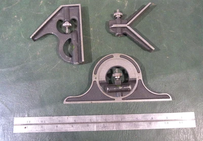 Vintage Cast Steel Engineers Combination Set 12 Inch Rule Browne & Sharpe USA - Image 1 of 4