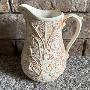 Jarra vintage estilo art déco cerámica firmada Zola 73 hojas enredaderas flores  - Imagen 1 de 10