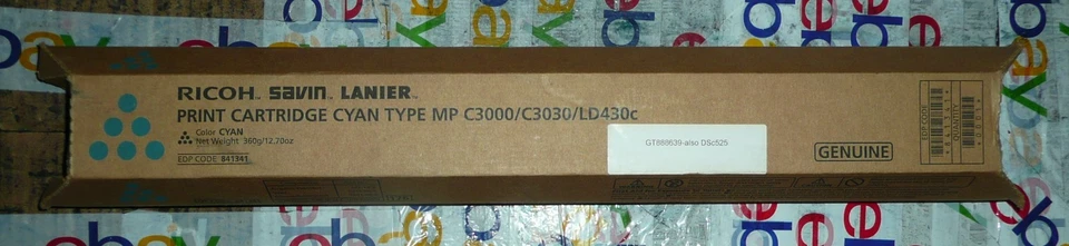 NOVO Toner Genuíno Ricoh Savin Lanier MP C3000 Ciano 841341 - Imagem 1 de 1