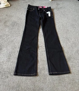 Old Navy Navy Black Flare Adjustable Waist Jeans Girls Size 12 - Picture 1 of 4