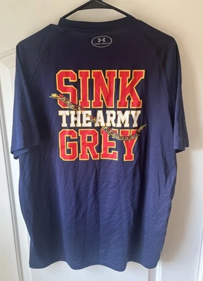 Under Armour Naval Navy Academy T Shirt Mens Large Blue “Beat Army” Short Sleeve - Image 1 of 4