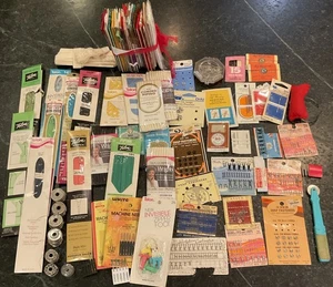 Vintage Nähpaket Reißverschlüsse Haken Klöppeln Nadeln Bindeborte, Nadeln Nadelkissen + - Bild 1 von 10