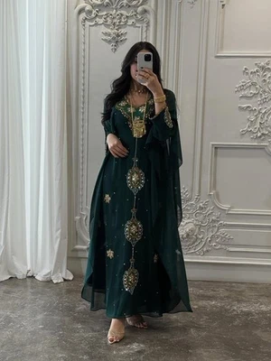 African Womens Caftan Abaya Farasha Jalbiya Islamic Clothing Modest Abaya - Image 1 of 4