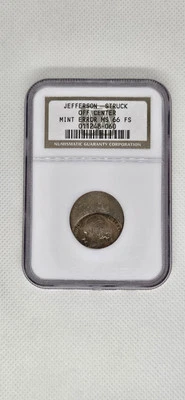 Mint Error Jefferson Nickel Struck Off Center NGC MS66 FS Full Steps - Image 1 of 2