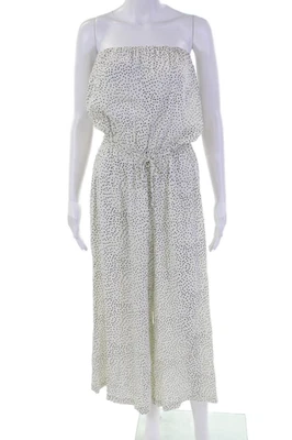 Blue Life Womens Sleeveless Drawstring Polka Dotted Jumpsuit White Size XS - Изображение 1 из 4