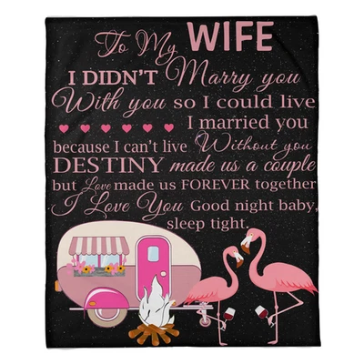 To My Wife Blanket From Husband Good Night Baby Fleece Blanket Gift For Wife - Image 1 of 4