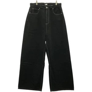 WILLY CHAVARRIA  Wide Straight Denim Pants Size M  Color Black cotton 100% used - Picture 1 of 12