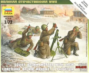 Zvezda 1:72 Soviet 82mm Mortar With Crew, Winter 1941-1943 - Art Of Tactic - Picture 1 of 2