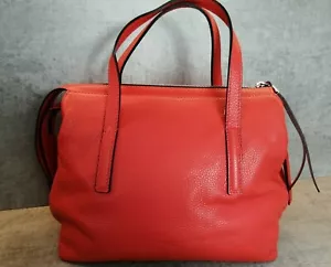 GIANNI CHIARINI Red Pebbled LEATHER Tote Handbag Made in ITALY  Dust Bag & Strap - Picture 1 of 11