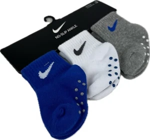 Nike Baby 3 Pk Multicolor Tobillo Algodón Cojín Swoosh Pinza Calcetín Conjunto 6-12 MO - Imagen 1 de 1
