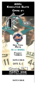 NY METS @ FLORIDA MARLINS ~ 2001 Ticket ~ KOSTENLOSER VERSAND - Bild 1 von 1