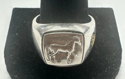 Vintage David Yurman Sterling Silver 22k Gold Petrvs Horse Ring-sz 10 - Image 1 of 4