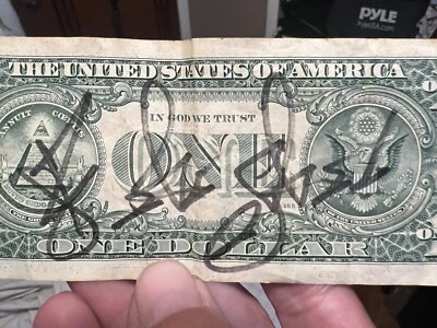 Type O Negative Peter Steele Signed Dollar Bill  ‘97 October Rust Tour - Image 1 of 2