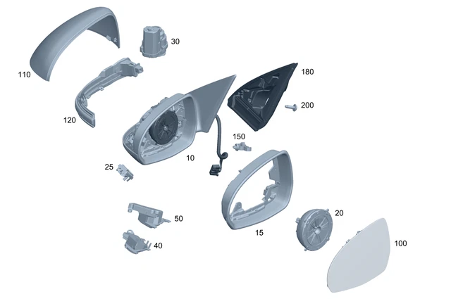Mercedes Benz C43 AMG C350e C300 2013-2025 Left Mirror Shell OE 0998105903 - Image 1 of 1