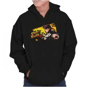 Street Fighter 2 Video Game Ryu Paint Drip Youth Hooded Sweatshirt Boy or Girl - Picture 1 of 7