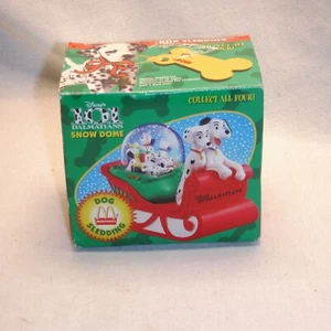 "McDonald's Disney 101 Dalmatians Snow Dome Globe Dog Sledding 1996 with Box, Vt - Picture 1 of 3