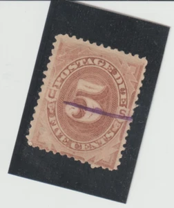US Scott # J4 Used Purple Pen CXL 1879 5c Brown Postage Due - Picture 1 of 1