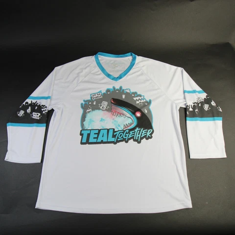 San Jose Sharks FG Short Sleeve Shirt Men's White Used Cover