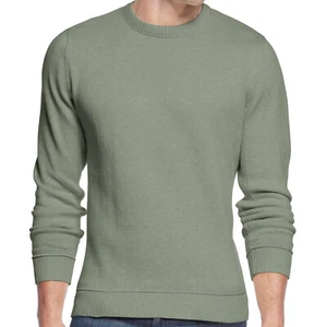 Club Room Mens Gypsy Green Heather Cotton Crewneck Sweater $87 - Picture 1 of 7