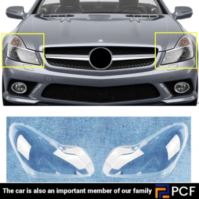 Cubierta de lente de carcasa de faro diestro+derecho para Mercedes-Benz R230 SL500 550 600 2008-2012 Foto 1 de 4
