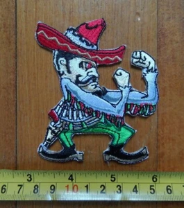 Outlaw Biker Fighting Cowboy Embroidered Iron On Jacket Patch - Picture 1 of 5