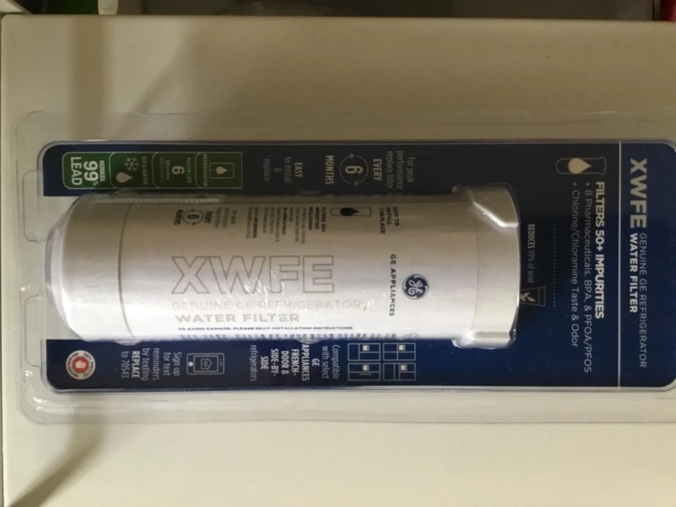 Genuine GE XWFE Refrigerator Filter (Replaces XWF), New, Sealed, W/ CHIP - Image 1 of 1