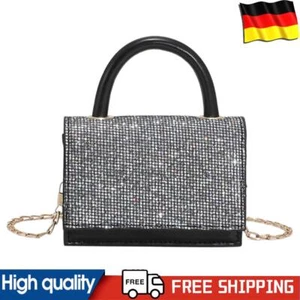 Mini borsa a tracolla donna moda paillettes pelle catena flap satchel (argento) - Foto 1 di 12
